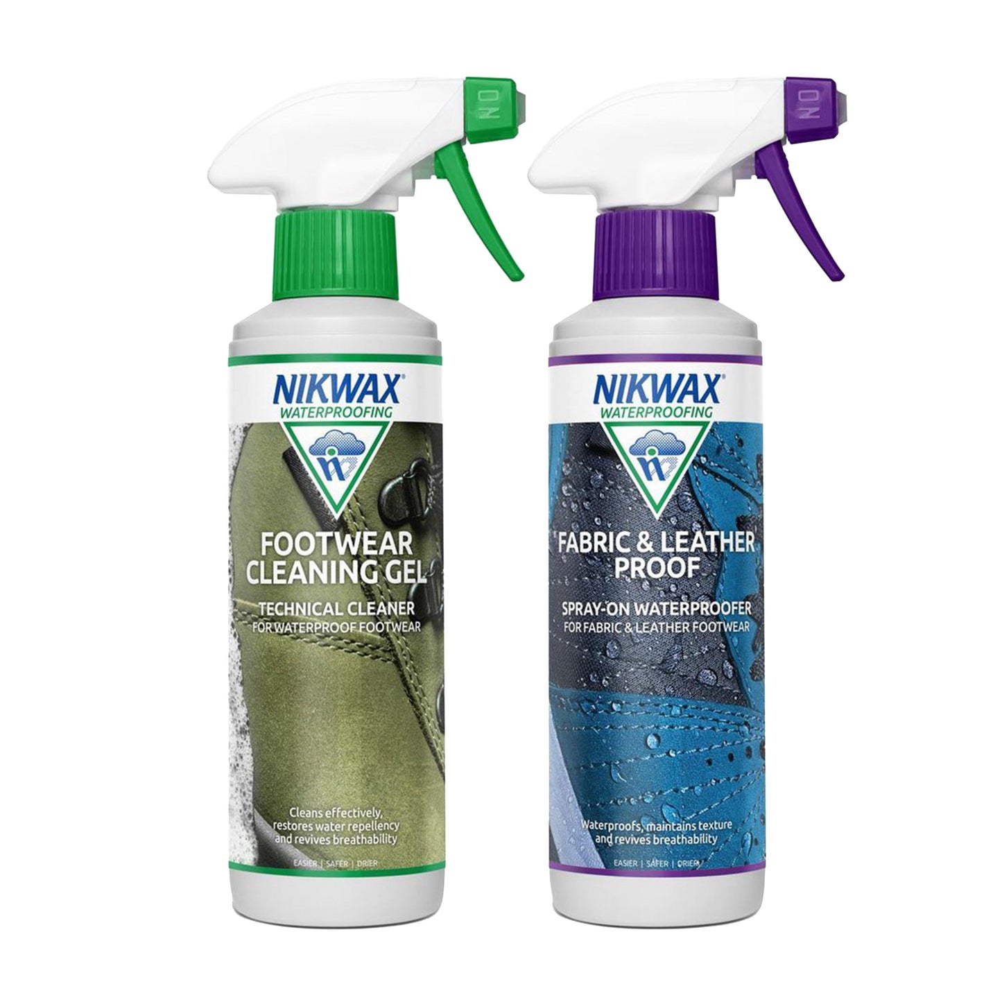 Fabric and Leather Reproofer Spray and Footwear Cleaning Gel 300ml Twin Pack