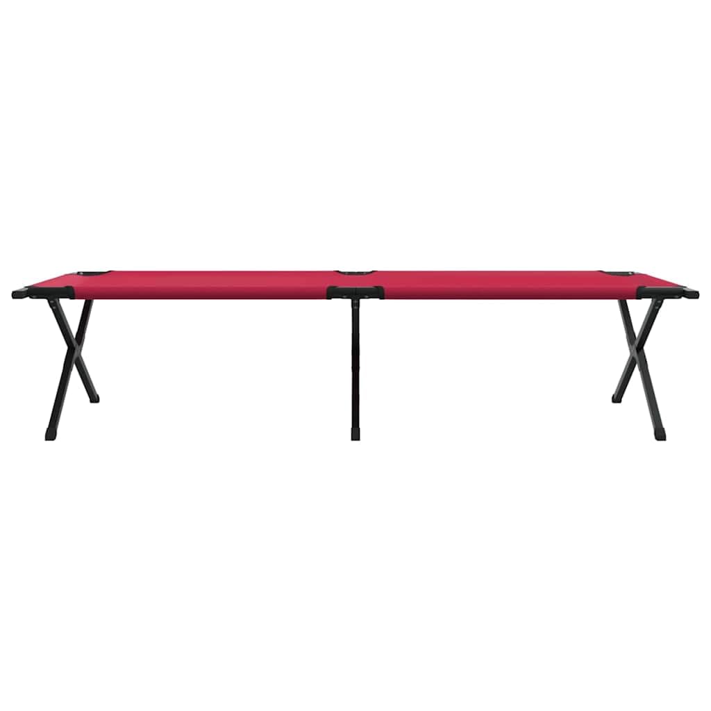 Folding Camping Bed Set of 2, 210 x 80 cm, Red