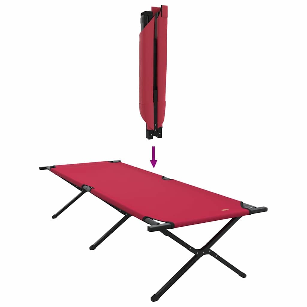 Folding Camping Bed Set of 2, 210 x 80 cm, Red