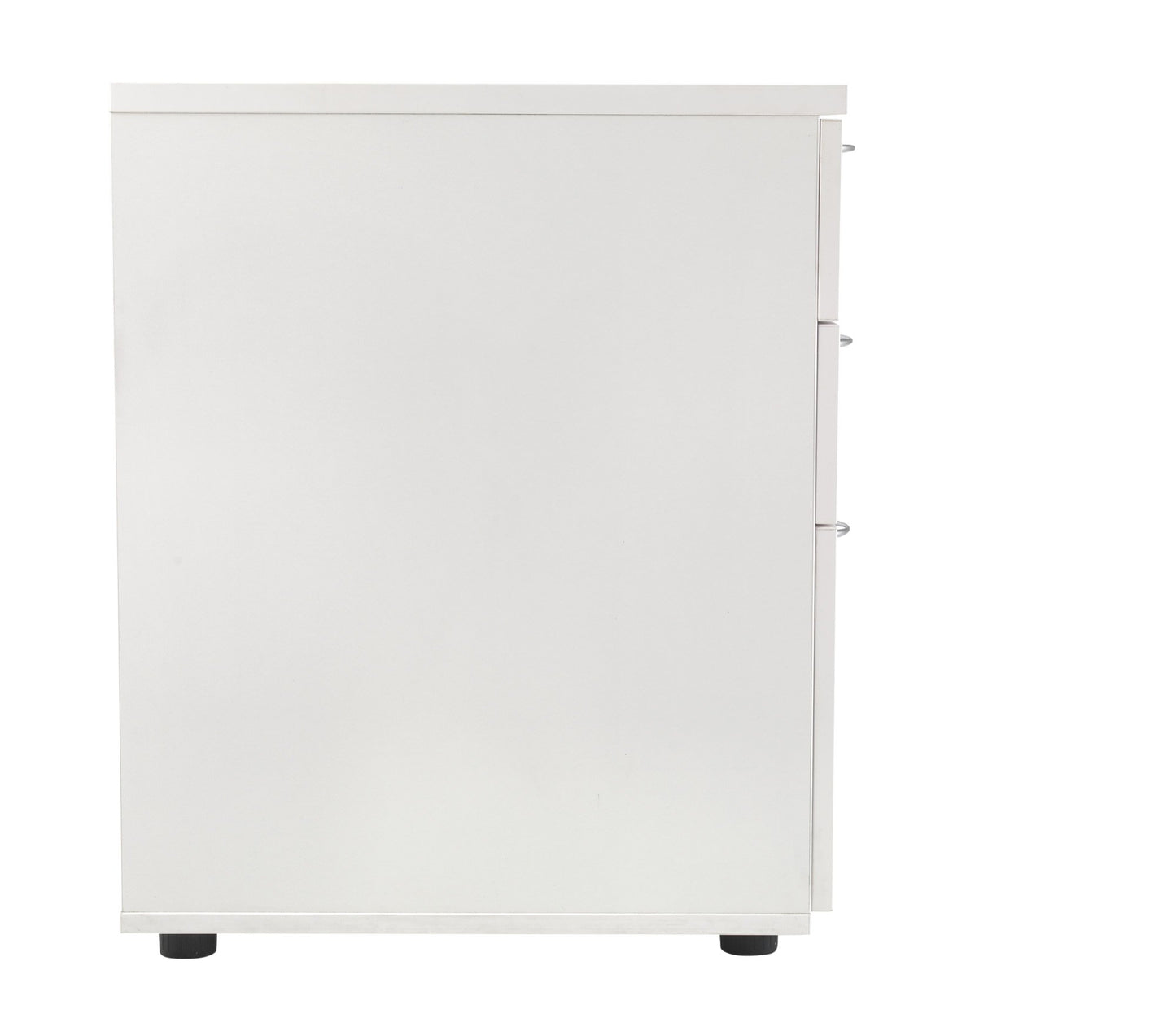 Office Hippo Heavy Duty Left Corner Radial Desk With 3 Drawer High Storage, Home Office Filing, PC Workstation for Office or Home, 5 Yr Warranty, MFC - White, Silver Frame, 160cm x 160.4cm
