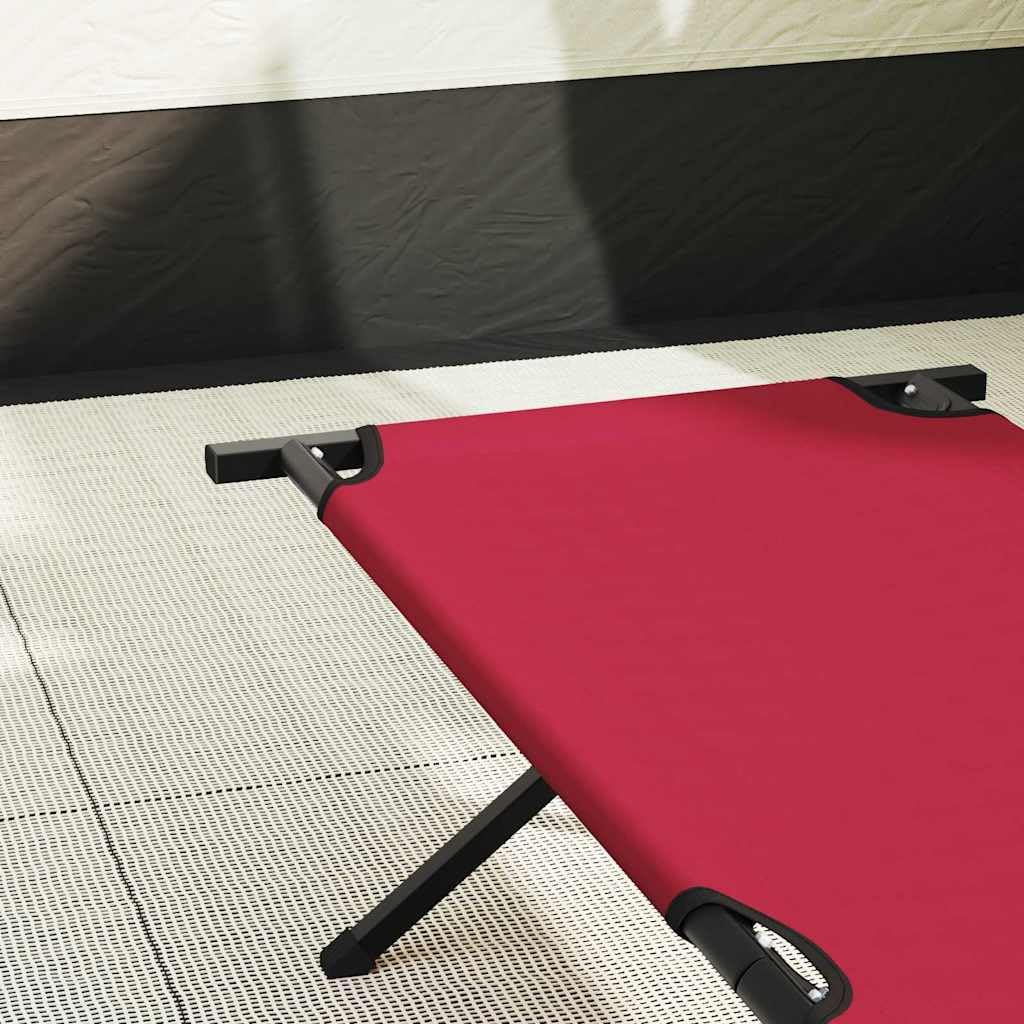 Folding Camping Bed Set of 2, 210 x 80 cm, Red