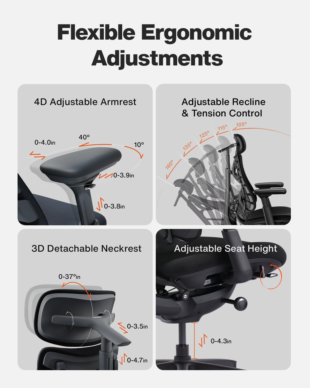LiberNovo SE Ergonomic Office Chair, Adjustable Desk Chair