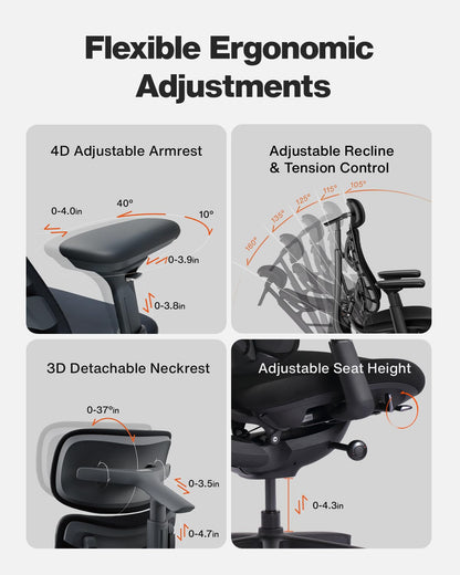 LiberNovo SE Ergonomic Office Chair, Adjustable Desk Chair