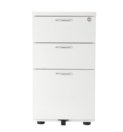 Office Hippo Heavy Duty Left Corner Radial Desk With 3 Drawer High Storage, Home Office Filing, PC Workstation for Office or Home, 5 Yr Warranty, MFC - White, Silver Frame, 160cm x 160.4cm