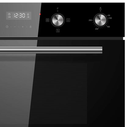 Cookology 72L 90cm Built-in Electric Double Oven - Black Glass