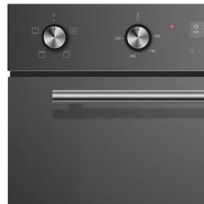 Cookology 72L 90cm Built-in Electric Double Oven - Black Glass