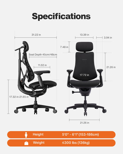 LiberNovo SE Ergonomic Office Chair, Adjustable Desk Chair