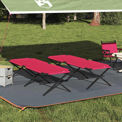 Folding Camping Bed Set of 2, 210 x 80 cm, Red