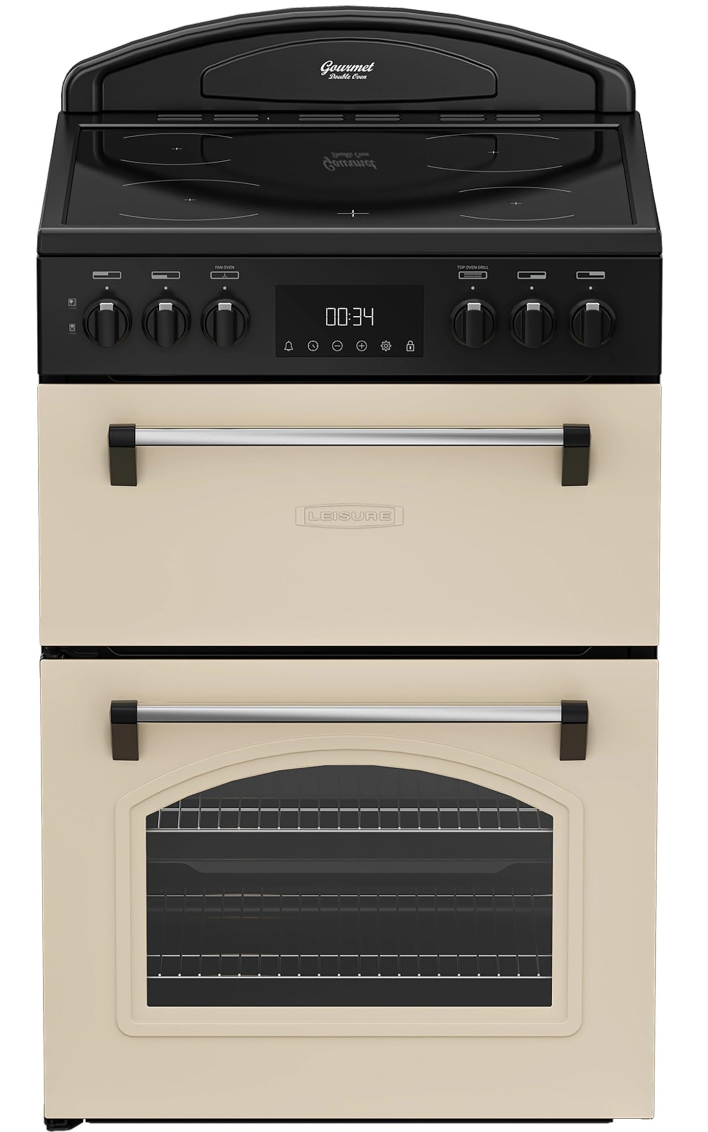 Leisure CLB60ECC 60cm Double Oven Electric Range Cooker – Cream, Multifunction Main Oven, Conventional Top Oven & Grill, Ceramic Hob, LED Timer, A Rated Efficiency, Stylish Traditional Design