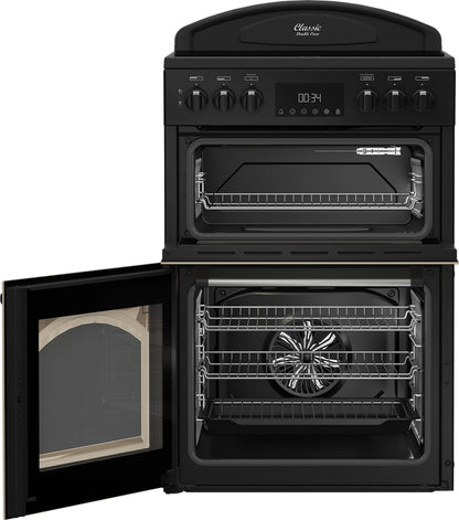 Leisure CLB60ECC 60cm Double Oven Electric Range Cooker – Cream, Multifunction Main Oven, Conventional Top Oven & Grill, Ceramic Hob, LED Timer, A Rated Efficiency, Stylish Traditional Design