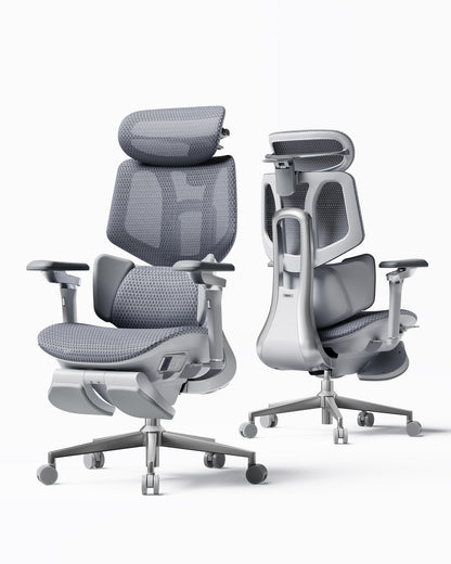 Hbada X7 Smart Ergonomic Office Chair – AI Lumbar Tracking, 8D Bionic Massage & Heating, 4D Dual-Axis Headrest, 720° Adjustable Armrests, Ventilated Mesh Seat with Cooling Fan, BIFMA Certified