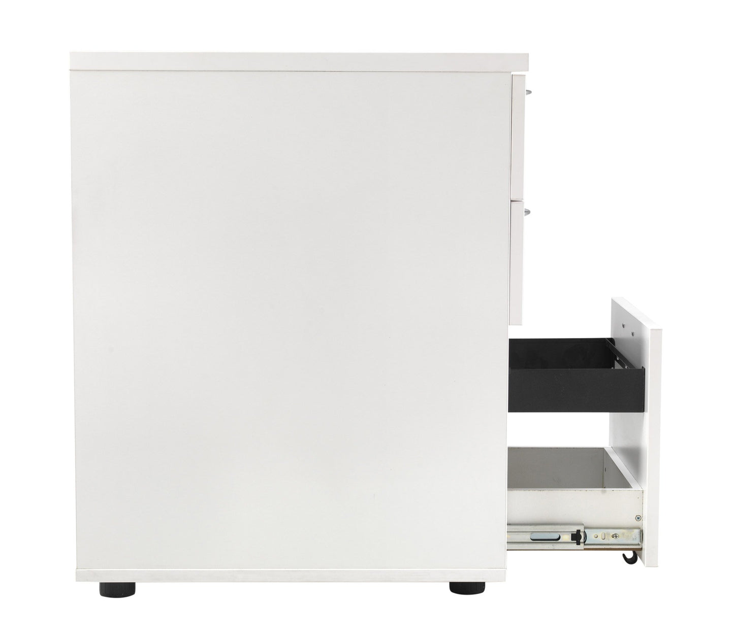 Office Hippo Heavy Duty Left Corner Radial Desk With 3 Drawer High Storage, Home Office Filing, PC Workstation for Office or Home, 5 Yr Warranty, MFC - White, Silver Frame, 160cm x 160.4cm