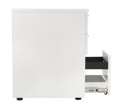 Office Hippo Heavy Duty Left Corner Radial Desk With 3 Drawer High Storage, Home Office Filing, PC Workstation for Office or Home, 5 Yr Warranty, MFC - White, Silver Frame, 160cm x 160.4cm