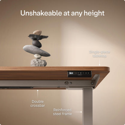 Desktronic HomeOne Standing Desk 160x80cm – Dual Motor Electric Height Adjustable Desk with USB & USB-C Charging, 3 Memory Presets & Touchscreen Controller – Home Office