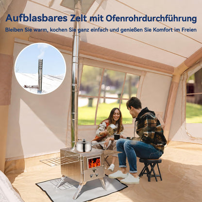 MOPHOTO Inflatable Tent 4-6 Person with Pump, Beige