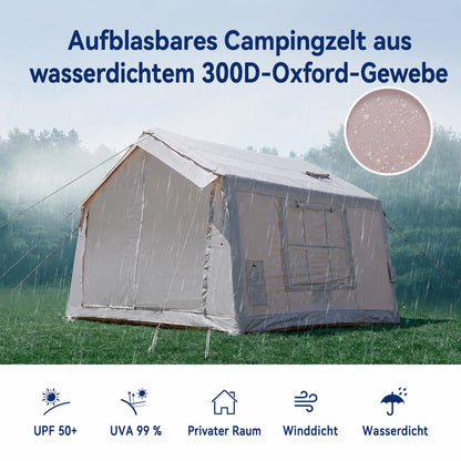 MOPHOTO Inflatable Tent 4-6 Person with Pump, Beige