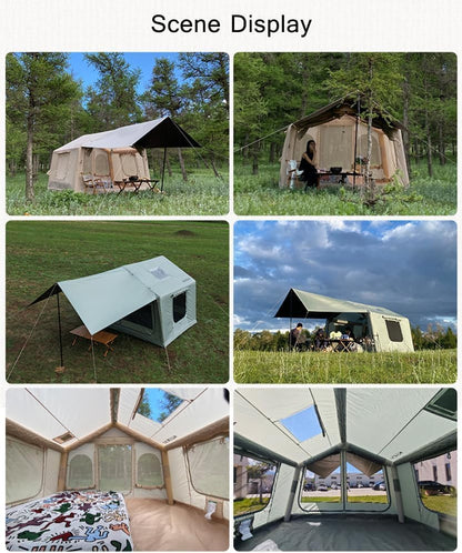 TentHome Inflatable Cabin Tent 2-3 Person, Awning, Green