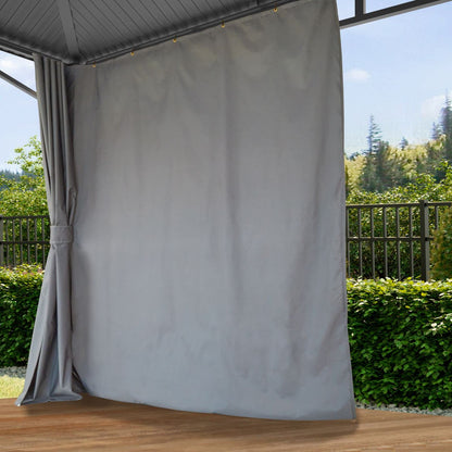 TOOLPORT Garden gazebo 3x3 m hardtop steel roof, 4 side panels in grey, poles 9x9cm