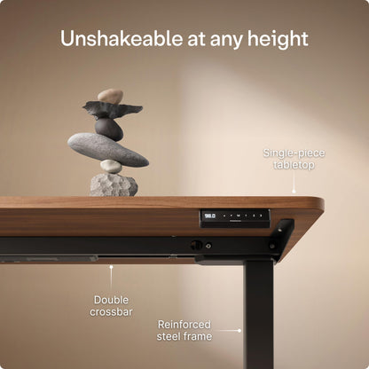 Desktronic HomeOne Standing Desk 160x80cm – Dual Motor Electric Height Adjustable Desk with USB & USB-C Charging, 3 Memory Presets & Touchscreen Controller – Home Office