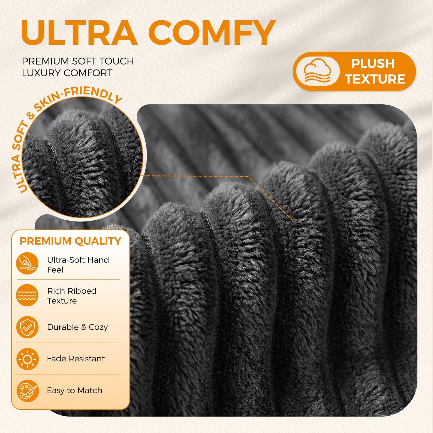 Hamlody Corduroy Bean Bag Chair, Premium Shredded Foam Single Sofa