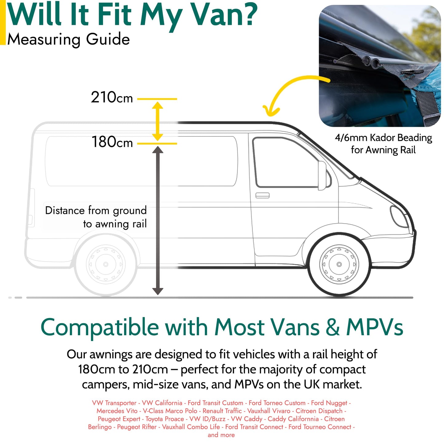 Trail Aston Air Driveaway Awning for Campervans, 5000mm