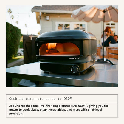 Gozney Arc Lite Outdoor Pizza Oven, Propane Gas Pizza Oven, Precision Flame Control, Cooks 12" Pizza in 60 Seconds, Heats up to 500°C - Off Black
