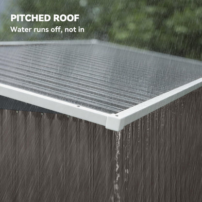 Outsunny 7.5 x 4.3ft Metal Garden Storage Shed Waterproof Vents Light Grey