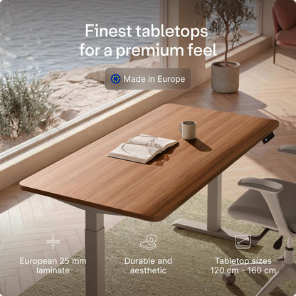 Desktronic HomeOne Standing Desk 160x80cm – Dual Motor Electric Height Adjustable Desk with USB & USB-C Charging, 3 Memory Presets & Touchscreen Controller – Home Office