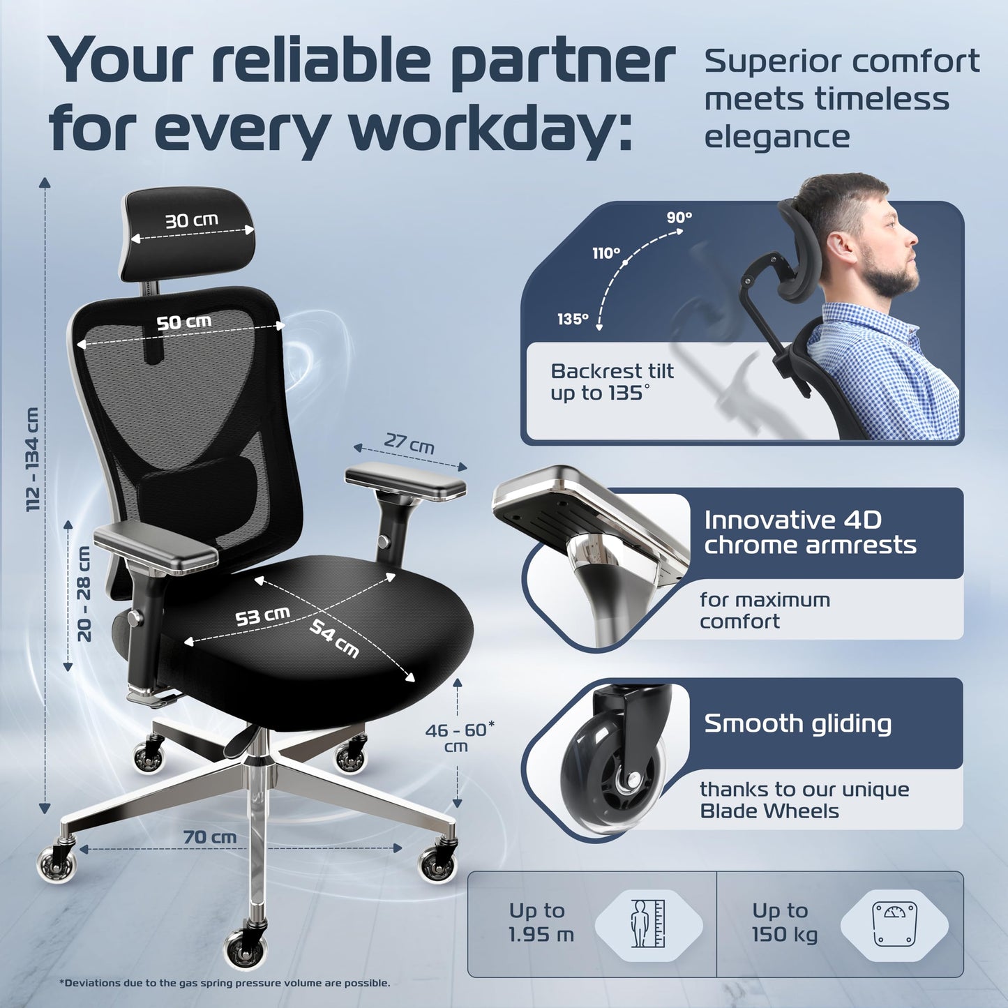 CLOUVOU Ergonomic Office Chair for Home [Best Rated] Mesh Back