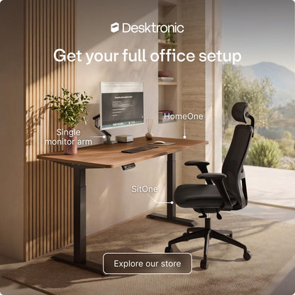 Desktronic HomeOne Standing Desk 160x80cm – Dual Motor Electric Height Adjustable Desk with USB & USB-C Charging, 3 Memory Presets & Touchscreen Controller – Home Office