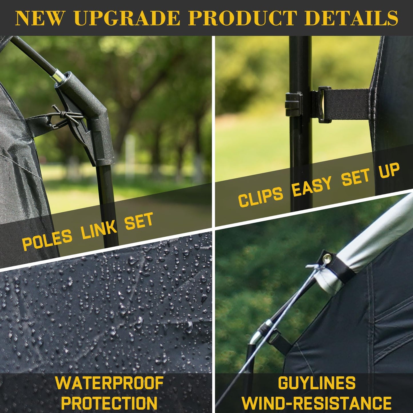 EPCPSHADES Bike Storage Shed Tent, Waterproof Portable Bicycle Cover with 30% More Top Storage Space for 2/3/4/5 Bikes,Clips Easy Setup Outdoor Sheds Shelter for Motorcycle, Garden Tools, Lawn Mower