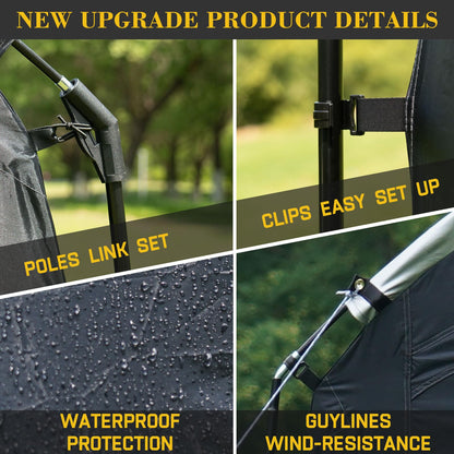 EPCPSHADES Bike Storage Shed Tent, Waterproof Portable Bicycle Cover with 30% More Top Storage Space for 2/3/4/5 Bikes,Clips Easy Setup Outdoor Sheds Shelter for Motorcycle, Garden Tools, Lawn Mower
