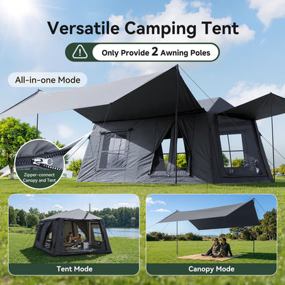 MOPHOTO Inflatable Tent 6-8 Person with Canopy, Grey