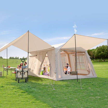 MOPHOTO Inflatable Tent 6-8 Person with Canopy, Khaki