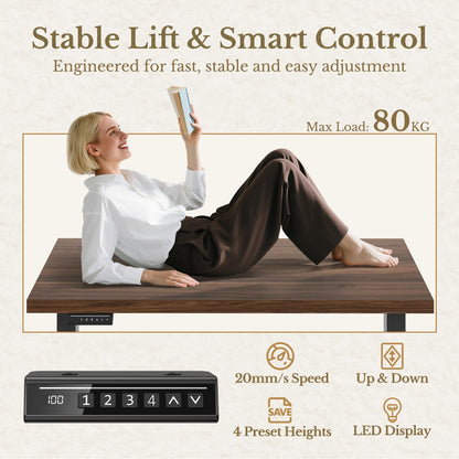 HUANUO 178×76cm Electric Standing Desk with Storage for Home Office