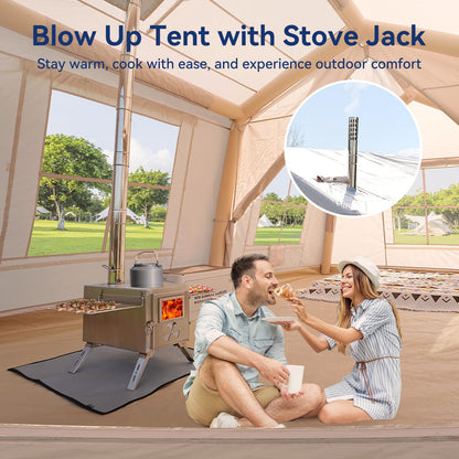 MOPHOTO Inflatable Tent 6-8 Person with Canopy, Khaki