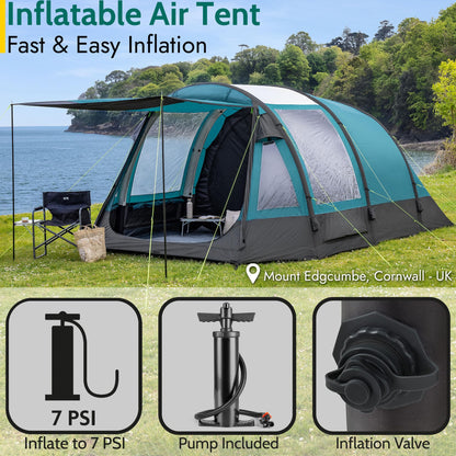 Trail Gidleigh 5 Man Air Tent, Dark Zone Bedroom, 5000mm