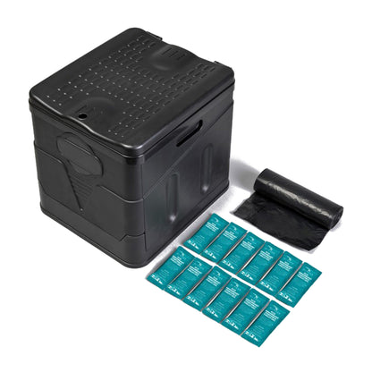 Collapsible Toilet with Gel Pack and Toilet Bag Bundle