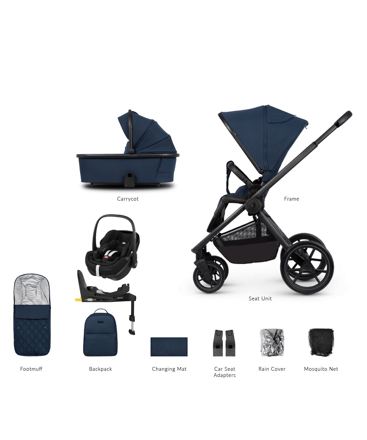 Venicci Tinum Edge Pebble 360 PRO 2 Travel System - Ocean